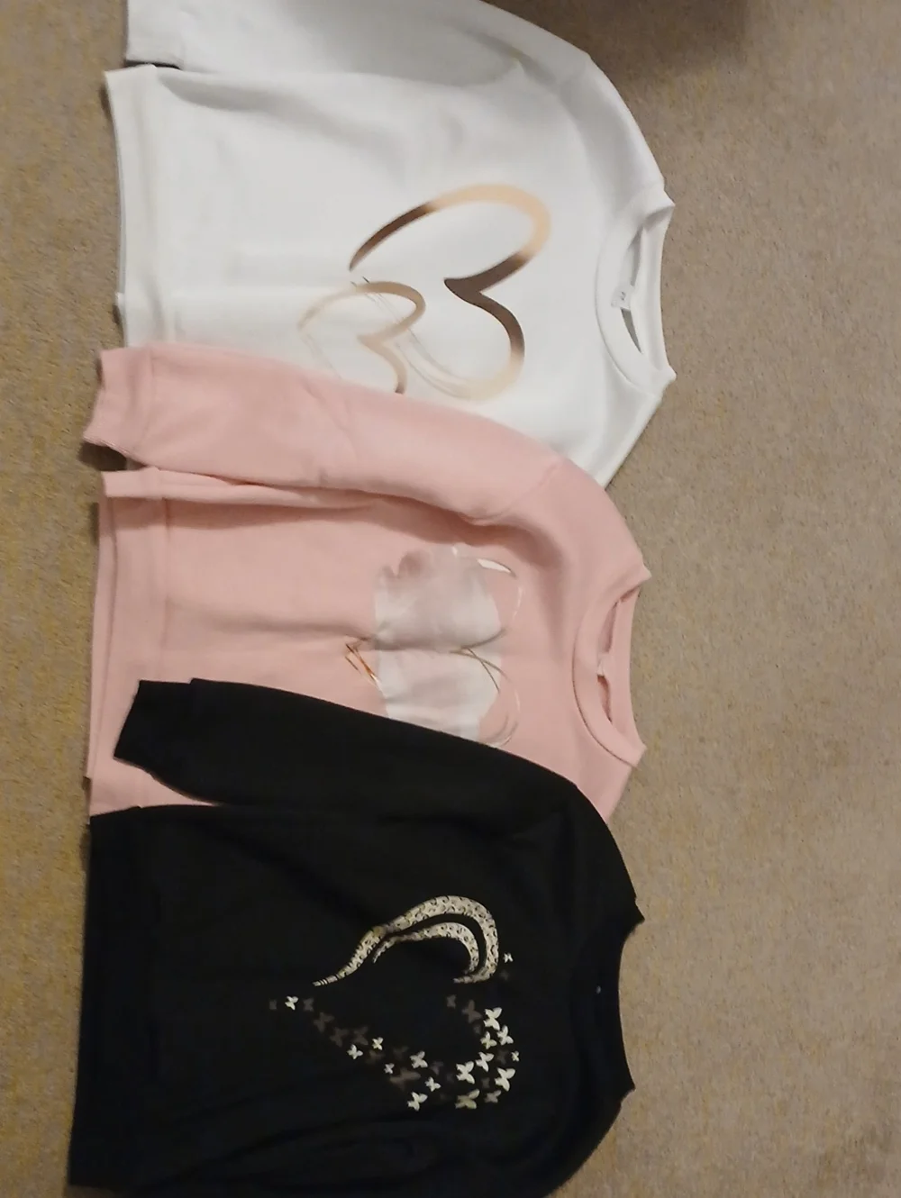 Girls Heart Graphic Sweatshirt - White, Pink, Black